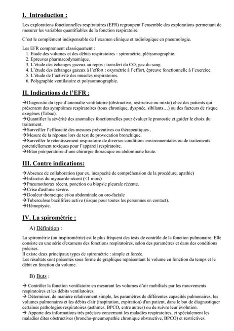 Explorations Fonctionnelles Respiratoires EFR PDF