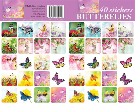 Butterfly Stickers - 2 sheets - Melt the Heart