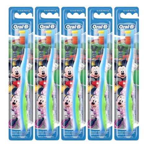 Escova De Dente Mickey - KIT 5 ESCOVA DENTAL INFANTIL ORAL-B STAGES MICKEY | Droga Raia