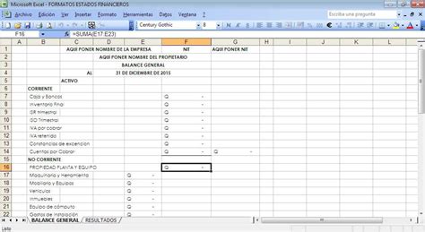 Plantilla En Excel Analisis De Estados Financieros Bs En Images