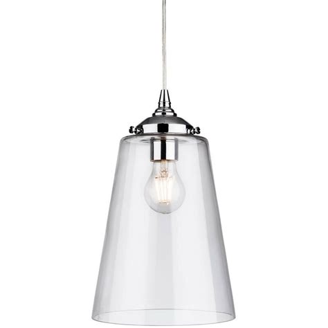 Firstlight Seville 1 Light Dome Ceiling Pendant Chrome With Clear Glass E27