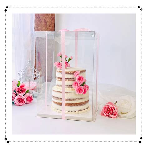 Amazon Square Clear Cake Box Transparent Cake Boxes With Ribbon