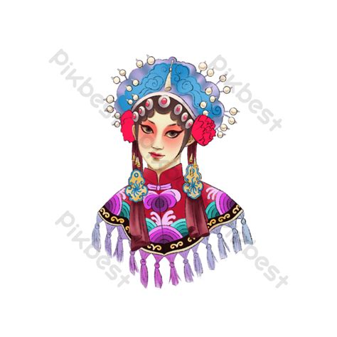 Cartoon Beijing Opera Dress Up Beauty Png Element Png Images Psd Free