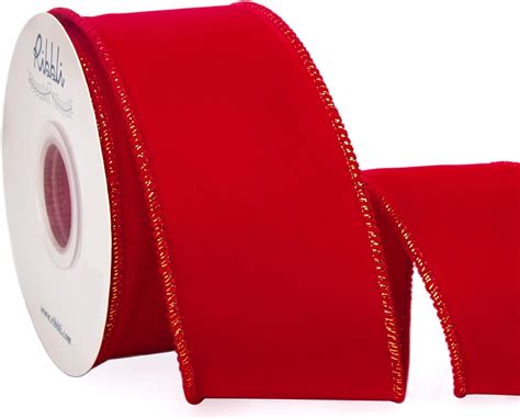 Amazon Ribbli Red Velvet Wired Ribbon Velvet Ribbon With Gold