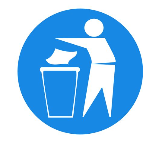 Dispose Of Rubbish In Bin Symbol Vector Illustration Free Svg