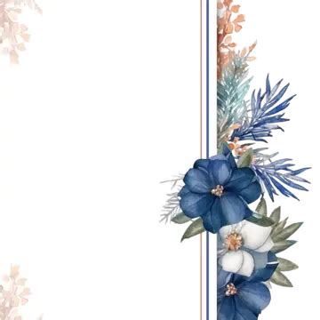 Wedding Invitation Banner With Blue Bouquet Flower Template Transparent