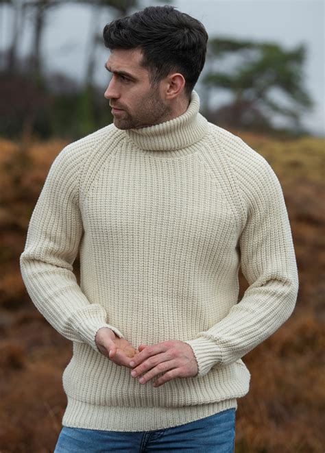 Aran Crafts Submariner Rib Roll Neck Sweater Skellig Gift Store