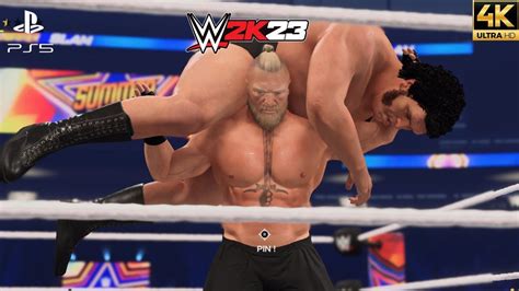 Wwe K Brock Lesnar Vs Andre The Giant Youtube