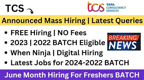 TCS Off Campus Mass Hiring Queries Other Jobs Salary 7 LPA 2024