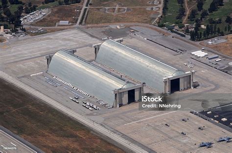 Moffett Field Hangars 2 And 3 Aerial View Stock Photo Download Image