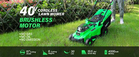 Amazon SOYUS 40V 15 Inch Lawn Mower Cordless 20V 12 Inch String