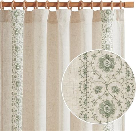 Amazon Jinchan Linen Curtains For Bedroom Sage Green Vintage