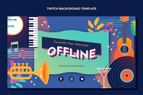 Free Vector | Gradient colorful music festival twitch background