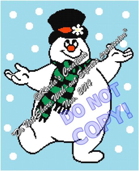 Frosty The Snowman Crochet Graph Etsy Snowman Cross Stitch Pattern