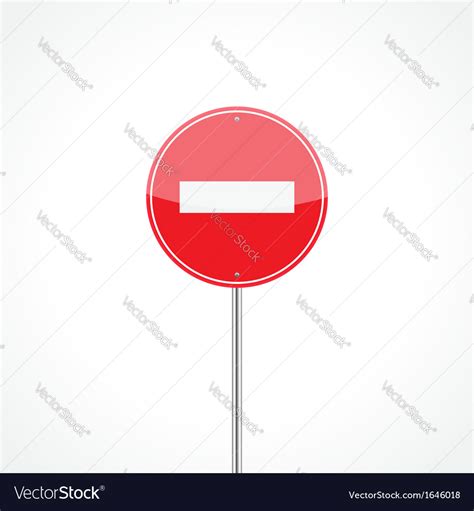 No Entry Traffic Sign Royalty Free Vector Image