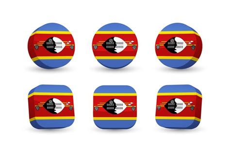 Premium Vector Eswatini Swaziland Flag 3d Vector Illustration Button