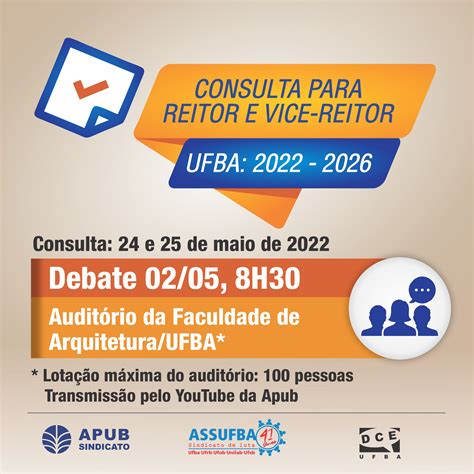 Debate Entre Chapas Da Consulta Para Indica O Da Reitoria Da Ufba