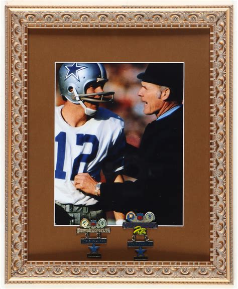 Roger Staubauch & Tom Landry Custom Framed Photo Display with Official ...