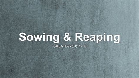 Sowing & Reaping Sermon by Sermon Research Assistant, Galatians 6:7-10 ...