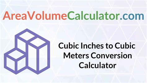 Cubic Conversions Chart