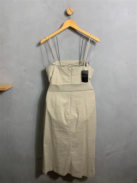 Vestido Midi Nude Coteliê NOVO CLUBE GARIMPO