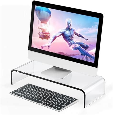 AboveTEK Premium Acrylic Monitor Stand Large Size Monitor Riser Clear