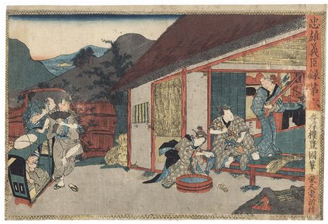 Toyokuni III Kunisada 1786 1864 The 47 Ronin Act 6 The Departure