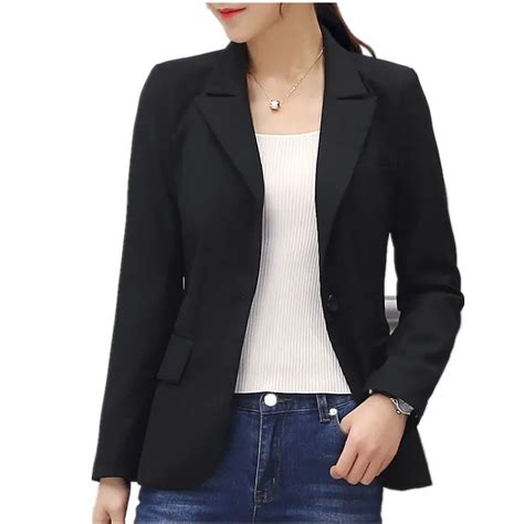 Plus Size 4xl Small Suit Jacket Female 2019 Blazer Feminino Spring Work Office Black Blazer