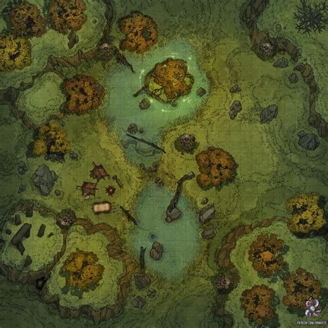 Druid Lake Battle Map 30x30 R Battlemaps