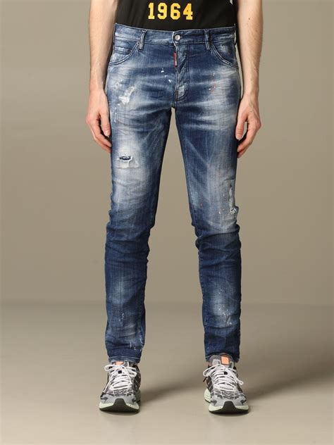 Dsquared2 Cool Guy Regular Fit Jeans With Splash And Breaks Denim