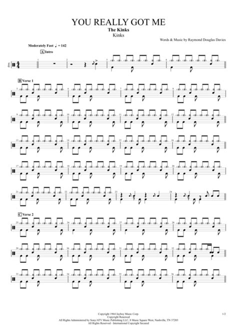 Tablature You Really Got Me De The Kinks Guitar Pro Full Score