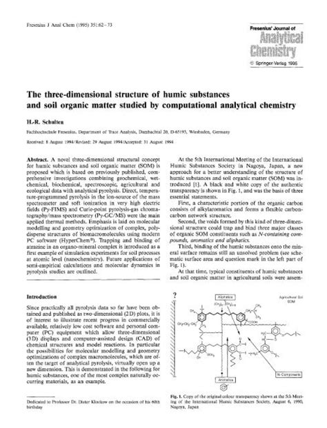 The Three Dimensional Structure Of Humic Substances And Soil