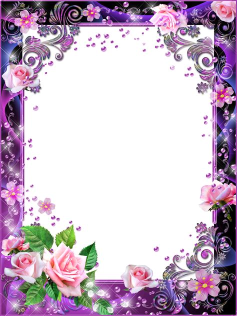 Flower Border Frame Png Clipart Transparent Background Design Images