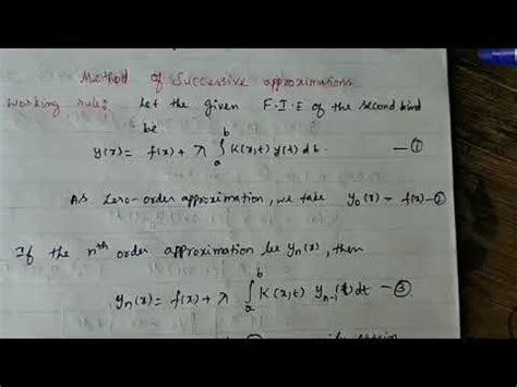 Method Of Successive Approximations YouTube