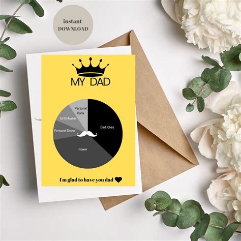 Printable Fathers Day Card Fathers Day Card Printable Digital Happy