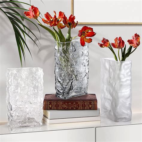 Glacial Rectangular Glass Vase Galore Home