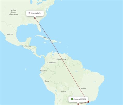 All Flight Routes From Cascavel To Atlanta Cac To Atl Flight Routes