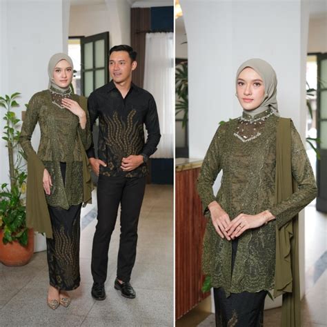 Jual Kebaya Couple Kutu Baru Modern Kebaya Wisuda Set Lamaran Tunangan