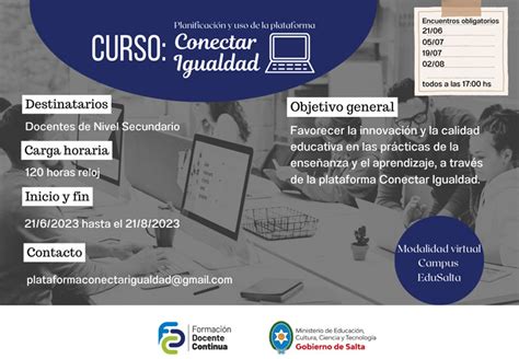 Curso Planificación Y Uso De La Plataforma Conectar Igualdad