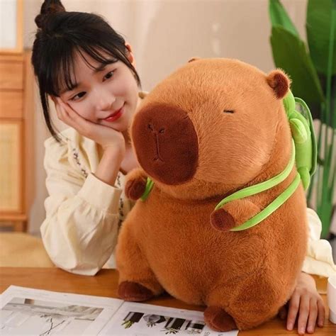 Jual ART W82R New Boneka Capybara Gendong Tas Kura Kura Lucu Dan Gemoy