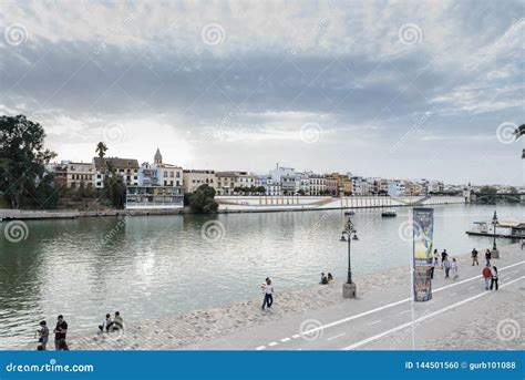 Guadalquivir River in Seville City, Andalusia , Spain Stock Photo ...