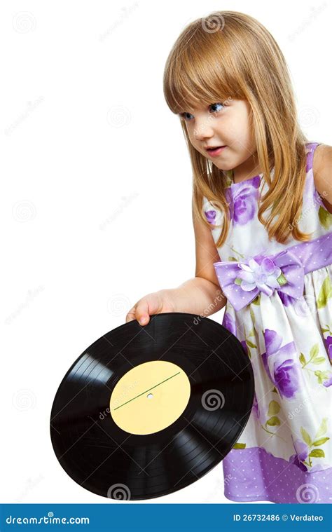 Little Girl With Vinyle Record Stock Photo Image Of Person Girl