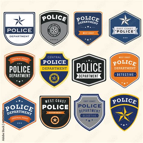 Police department badges and design elements Stock Vector | Adobe Stock