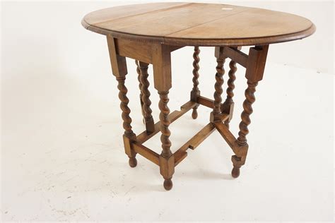 Ant Barley Twist Oak Gateleg Table Drop Leaf Table Scotland 1910