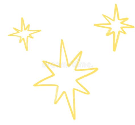 Star Doodle Freehand Sketch Drawing Shape Form Abstrct Element of Night ...