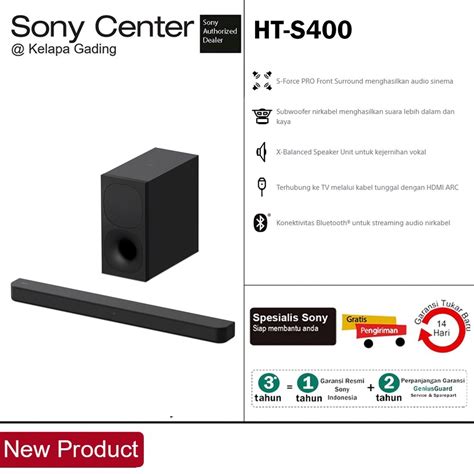 Jual SONY CENTER Soundbar HT S400 330W 2 1 Channel Soundbar System With