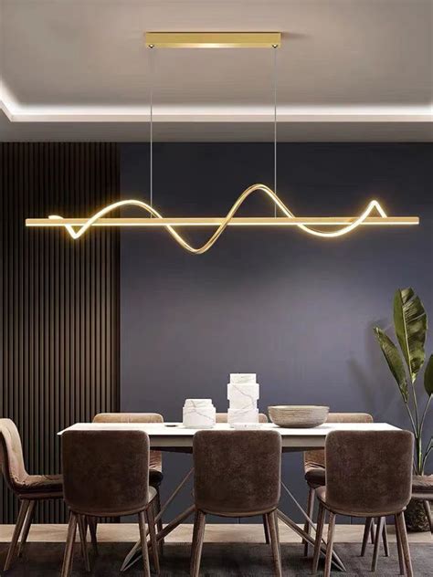 Fandom Lights Gold LED Pendant Chandelier Twisty Spiral Lights Dining