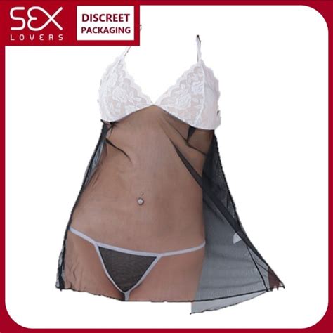 Women S Lace Sex Nighties Split Dress Sexy Underwear With T Back Shopee Philippines