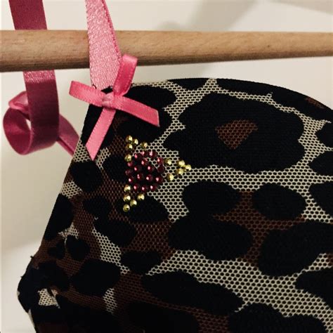 Betsey Johnson Leopard Print Mesh Bra Gem