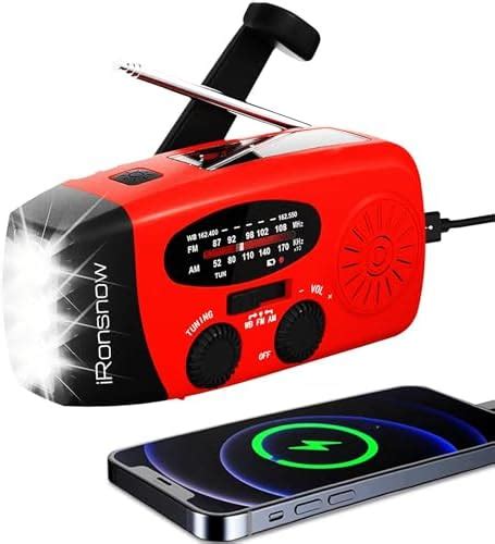 Ironsnow Solar Wind Up Radio Portable Hand Crank Am Fm Emergency Radio